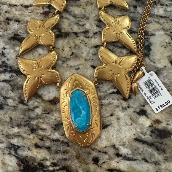 Kendra Scott Gold Necklace with Blue Pendant - Picture 2 of 2